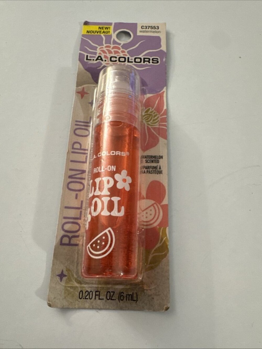 L.A. Colors C37553 Roll-On Lip Oil Scented Watermelon A35
